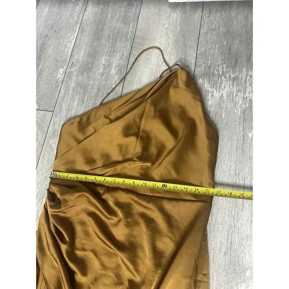 NWT Anthropologie Significant Other Copper Gracie Backless Satin Dress 12 - Picture 9 of 13